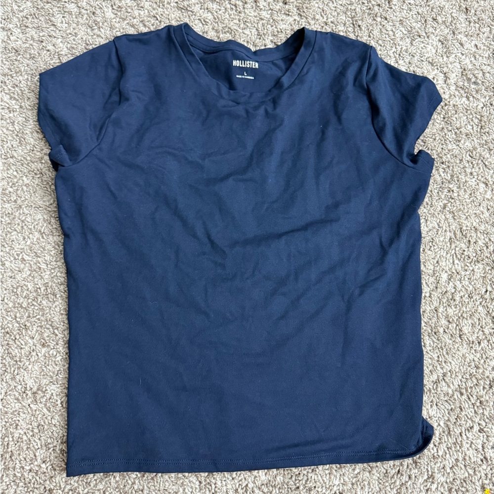 Hollister Deep Blue Crew Neck Tee